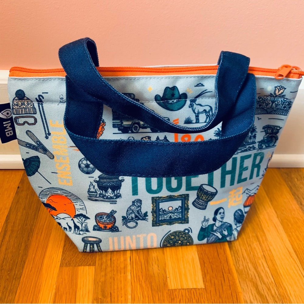 NWOT Together Lunchbox International Blue Orange Cultural